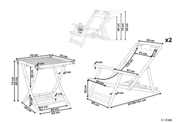 Parvekesetti Valkoinen/Beige ATRANI/SPELLO - Beige - Puutarhakalusteet - Parveke - Parvekekalusteet - Parvekesetti