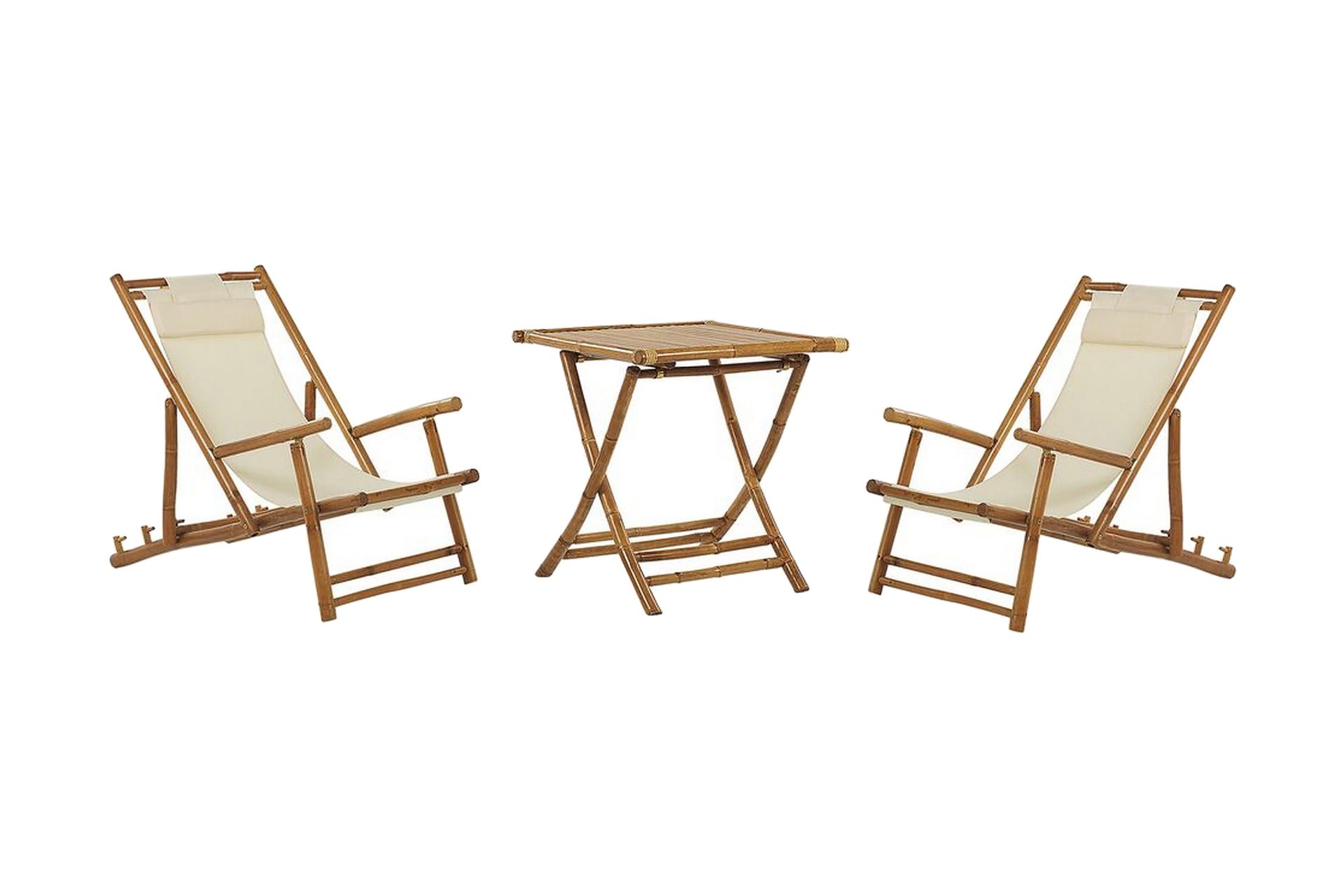 Parvekesetti Valkoinen/Beige ATRANI/SPELLO - Beige - Puutarhakalusteet - Parveke - Parvekekalusteet - Parvekesetti