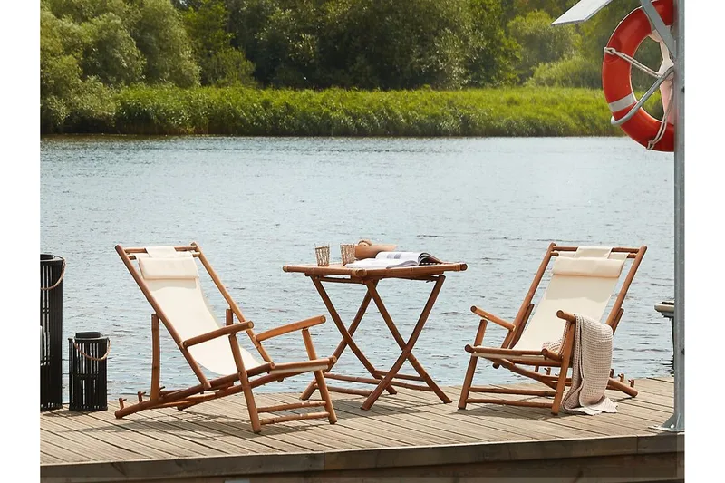 Parvekesetti Valkoinen/Beige ATRANI/SPELLO - Beige - Puutarhakalusteet - Parveke - Parvekekalusteet - Parvekesetti