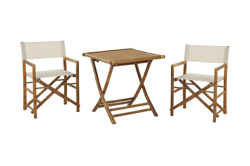 Parvekesetti Valkoinen/Beige MOLISE/SPELLO, Puu/Luonnonväri