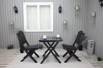 Ulkokalusteet Group Wilma & Visby - Kahvi musta - Puutarhakalusteet - Parveke - Parvekekalusteet - Parvekesetti