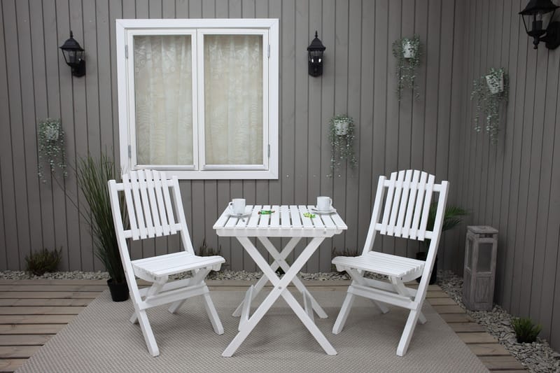 Ulkokalusteet Group Wilma & Visby - Valkoinen - Puutarhakalusteet - Parveke - Parvekekalusteet - Parvekesetti