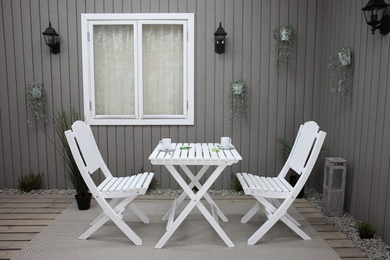 Ulkokalusteet Group Wilma & Visby - Valkoinen - Puutarhakalusteet - Parveke - Parvekekalusteet - Parvekesetti