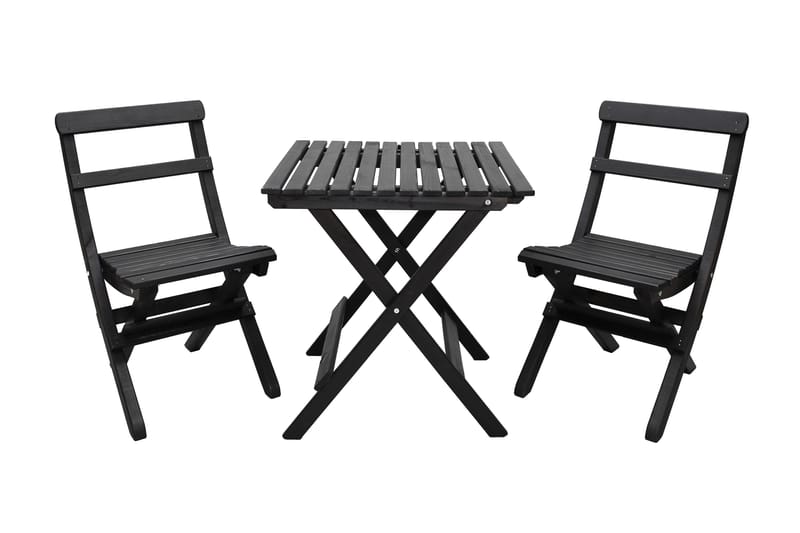 Wilma Kahvisetti 65x65 cm + 2 Tuolia Harmaa/Valkoinen, Baltic Garden