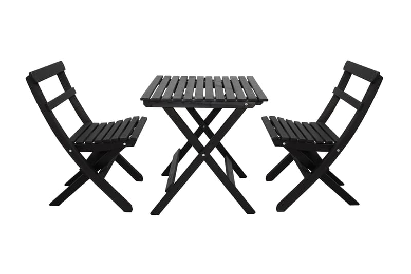 Wilma Kahvisetti 65x65 cm + 2 Tuolia Harmaa/Valkoinen - Baltic Garden - Puutarhakalusteet - Parveke - Parvekekalusteet - Parvekesetti