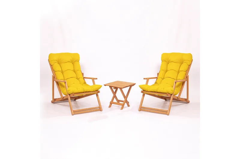 Parvez Parvekeryhmä 2-istuttava - Keltainen - Puutarhakalusteet - Parveke - Parvekekalusteet - Parvekesetti