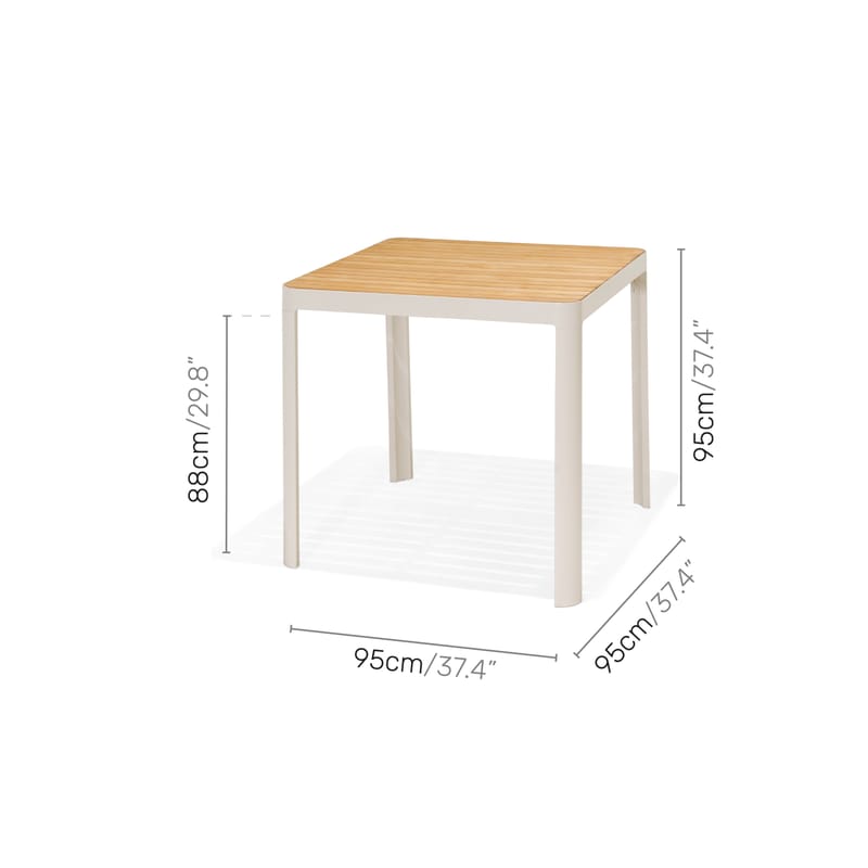 Portals Ulkobaarisetti pöytä + 4 baarituolia - Vaalea ecru/Korallihiekka - Puutarhakalusteet - Puutarhatuoli - Ulkotilan baarituoli