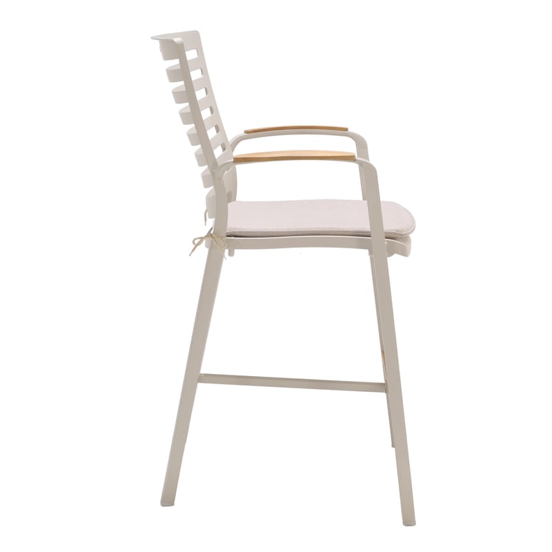 Portals Ulkobaarisetti pöytä + 4 baarituolia - Vaalea ecru/Korallihiekka - Puutarhakalusteet - Puutarhatuoli - Ulkotilan baarituoli