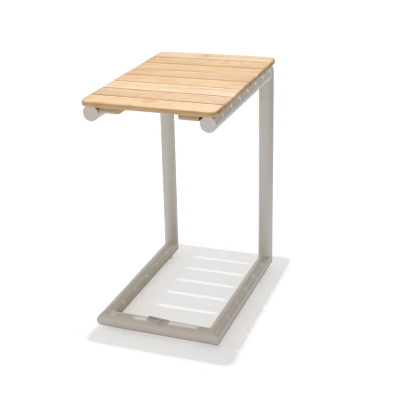 Portals Ulkomodulisetti 2-istuttava sohva + C-muotoinen sivupöytä - Beige/Puu - Puutarhakalusteet - Parveke - Parvekekalusteet - Parvekesetti