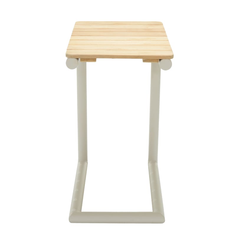 Portals Ulkosetti aurinkovuode + C-muotoinen sivupöytä - Beige/Puu - Puutarhakalusteet - Puutarhatuoli - Aurinkotuoli