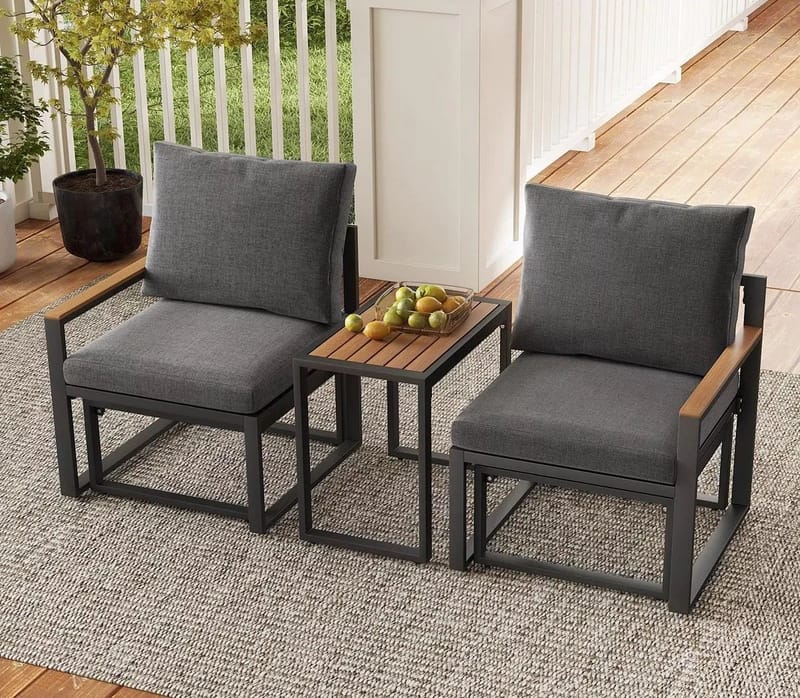 Puutarhan oleskeluryhmä Hanah Home Multilounge (64 x 68 x 64 cm) Harmaa - Harmaa - Puutarhakalusteet - Parveke - Parvekekalusteet - Parvekesetti