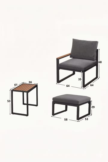 Puutarhan oleskeluryhmä Hanah Home Multilounge (64 x 68 x 64 cm) Harmaa - Harmaa - Puutarhakalusteet - Parveke - Parvekekalusteet - Parvekesetti