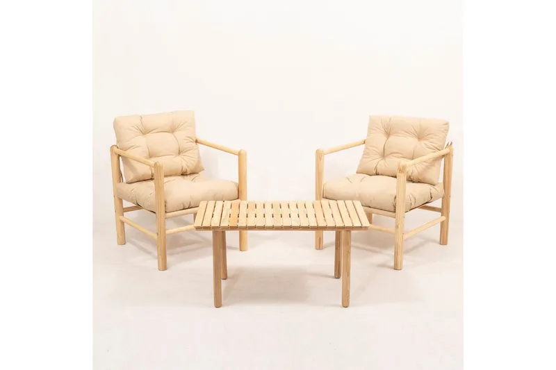 Puutarhapöytä ja tuolisetti (3 kappaletta) Hue Kerma, Kerma