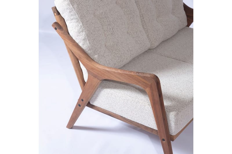 Puutarhapöytä ja tuolisetti (4 kappaletta) Virella01 Kerma - Kermanvalkoinen - Puutarhakalusteet - Parveke - Parvekekalusteet - Parvekesetti