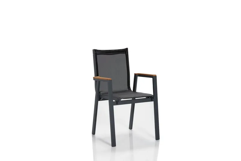 Puutarhapöytä ja tuolisetti (5 kappaletta) Iraland Harmaa / Musta - Musta/Harmaa - Puutarhakalusteet - Parveke - Parvekekalusteet - Parvekesetti