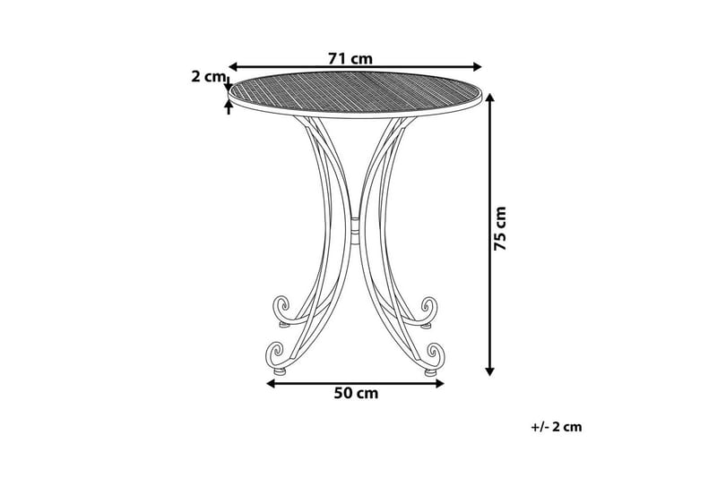 Runt bord Beliani Cilento Grey - Puutarhakalusteet - Parveke - Parvekekalusteet - Parvekepöytä
