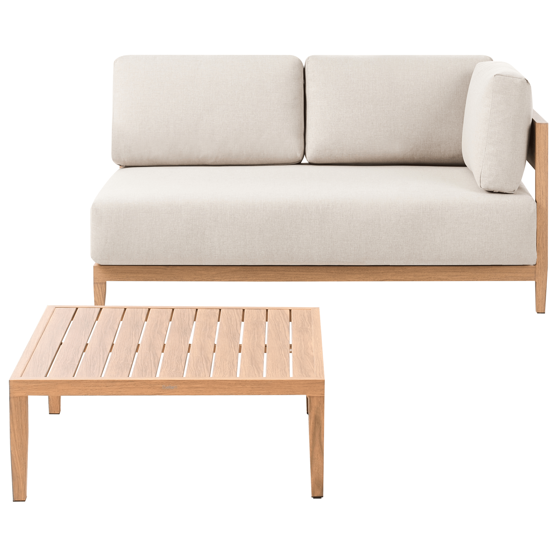 Sohva ulos pöydällä 2-istuttava Sampieri - Ruskea/Beige