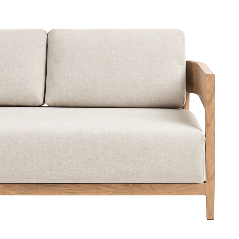 Sohva ulos pöydällä 2-istuttava Sampieri - Ruskea/Beige - Puutarhakalusteet - Terassiryhmät - Oleskeluryhmät