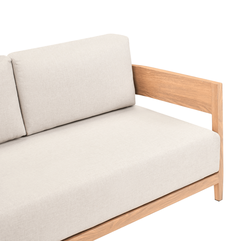 Sohva ulos pöydällä 2-istuttava Sampieri - Ruskea/Beige - Puutarhakalusteet - Terassiryhmät - Oleskeluryhmät