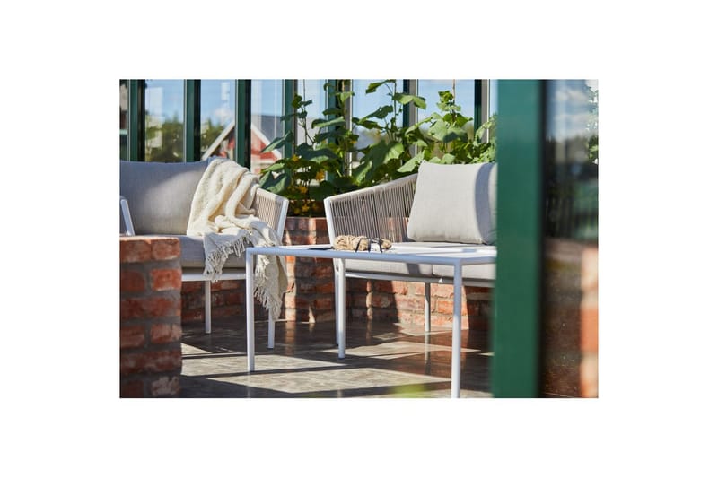 Sohvaryhmä Hillerstorp Lersund Valkoinen/Beige - Valkoinen/Beige - Puutarhakalusteet - Parveke - Parvekekalusteet - Parvekesetti