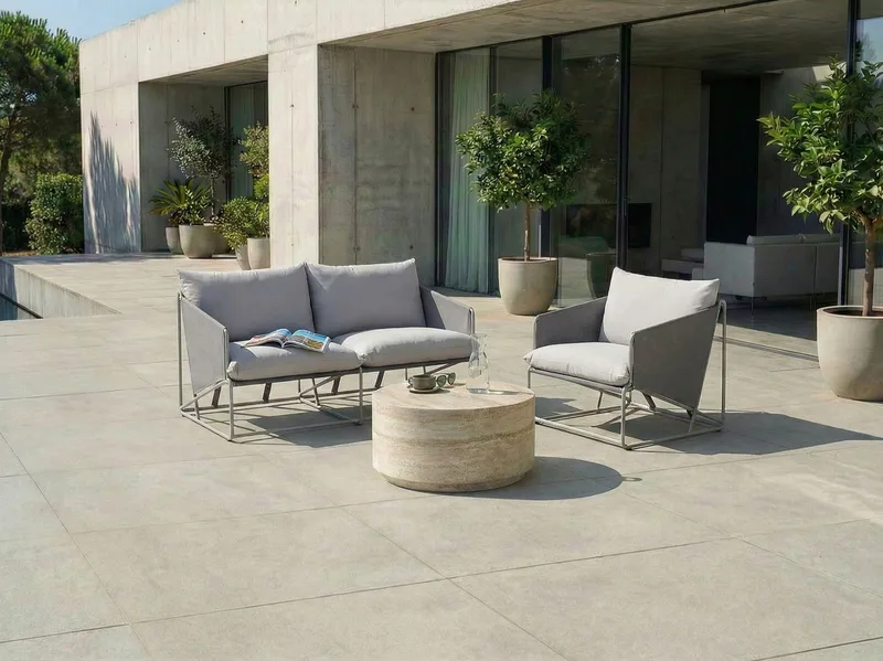 Sohvaryhmä ulos 3-istuttava Ponte - Harmaa - Puutarhakalusteet - Terassiryhmät - Oleskeluryhmät