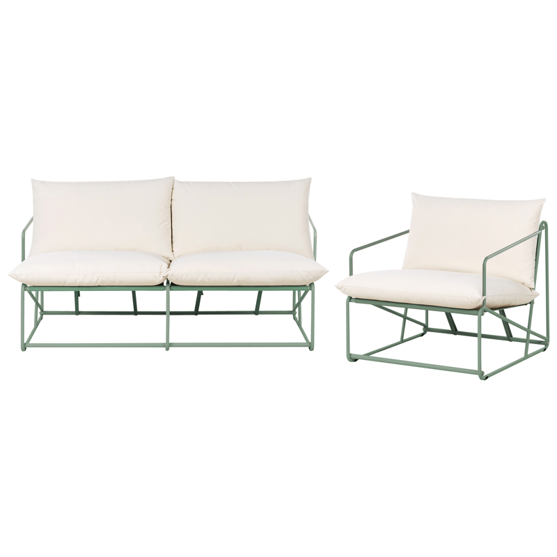 Sohvaryhmä ulos 3-istuttava Ponte - Vihreä/Beige - Puutarhakalusteet - Terassiryhmät - Oleskeluryhmät