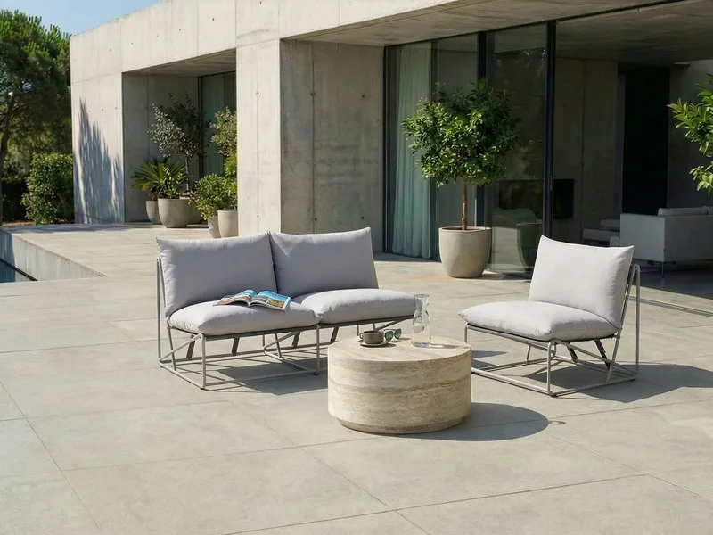 Sohvaryhmä ulos 3-istuttava Pico - Harmaa - Puutarhakalusteet - Terassiryhmät - Oleskeluryhmät