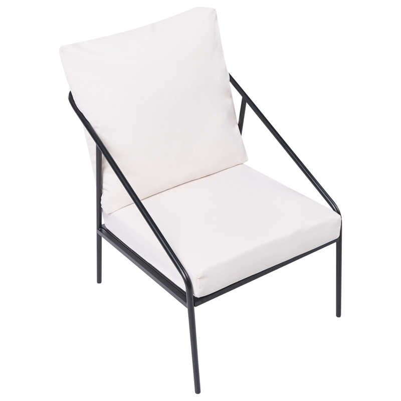 Sohvaryhmä ulos pöydällä 4-istuttava Ustica - Musta/Valkoinen - Puutarhakalusteet - Terassiryhmät - Oleskeluryhmät