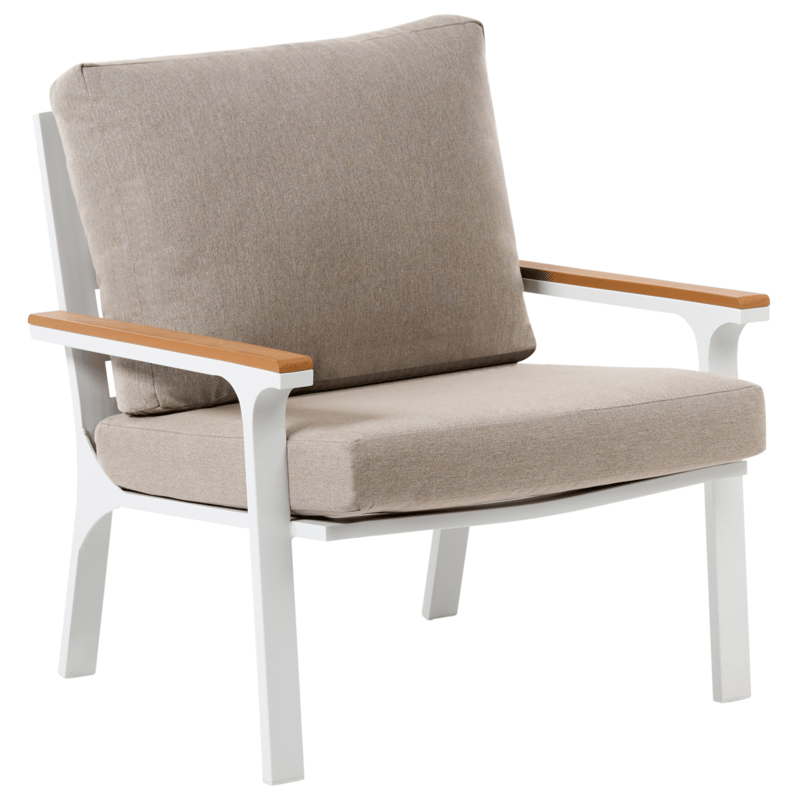 Sohvaryhmä ulos pöydällä 4-istuttava Orero - Beige/Valkoinen/Ruskea - Puutarhakalusteet - Terassiryhmät - Oleskeluryhmät