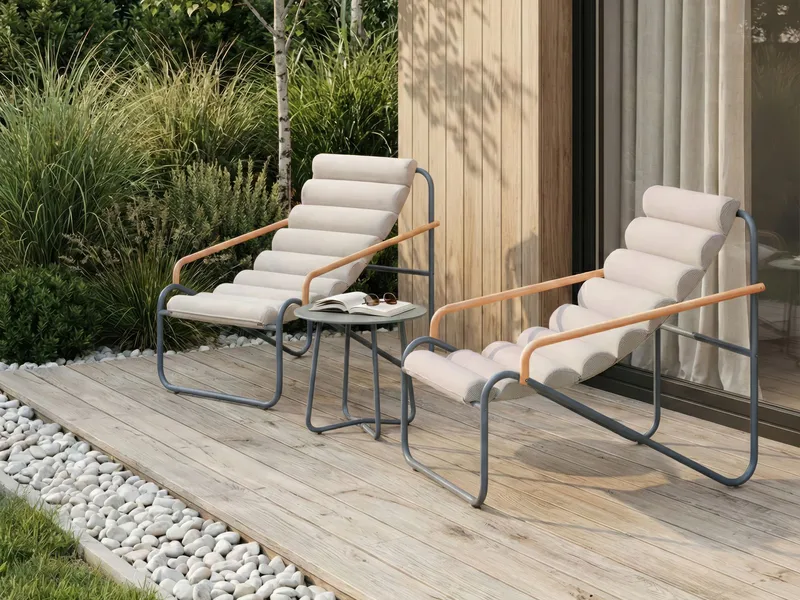 Sohvaryhmä ulos pöydällä 2-istuttava Pasto - Harmaa/Beige - Puutarhakalusteet - Parveke - Parvekekalusteet - Parvekesetti