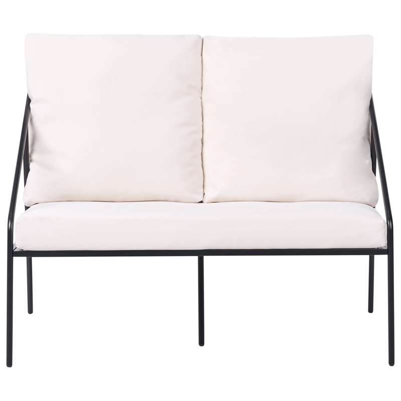 Sohvaryhmä ulos pöydällä 4-istuttava Ustica - Musta/Valkoinen - Puutarhakalusteet - Terassiryhmät - Oleskeluryhmät