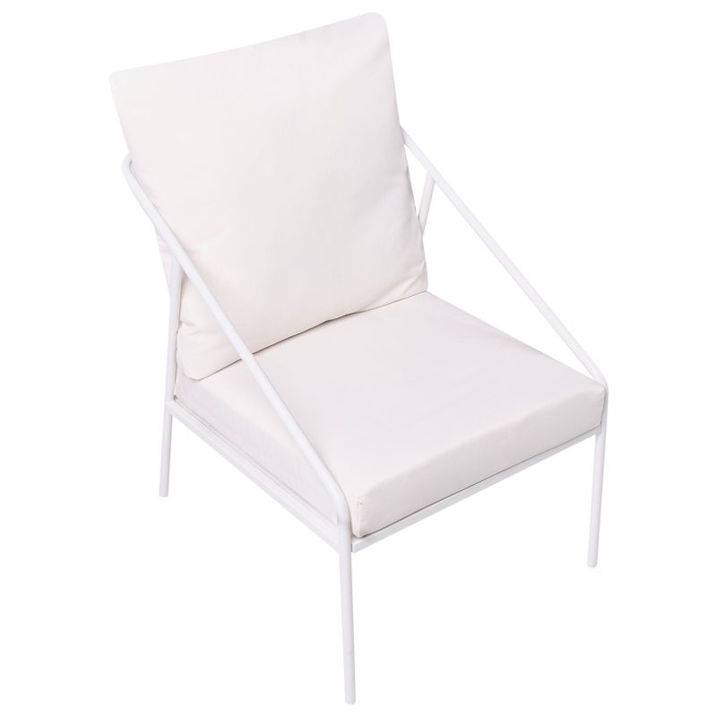 Sohvaryhmä ulos pöydällä 4-istuttava Ustica - Valkoinen/musta - Puutarhakalusteet - Terassiryhmät - Oleskeluryhmät