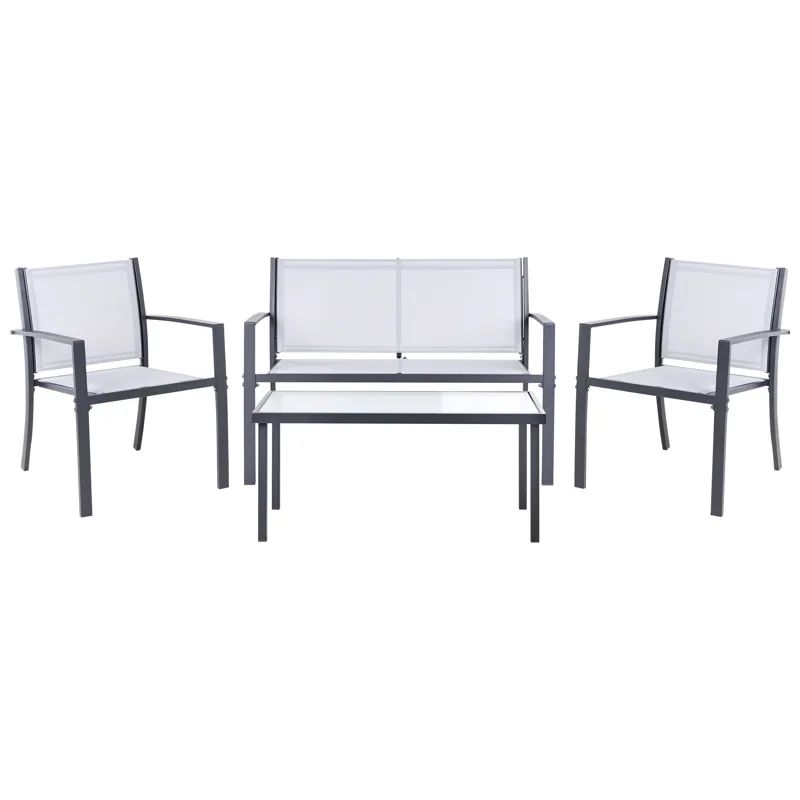 Sohvaryhmä ulos pöydällä 4-istuttava Tavoleto, Harmaa