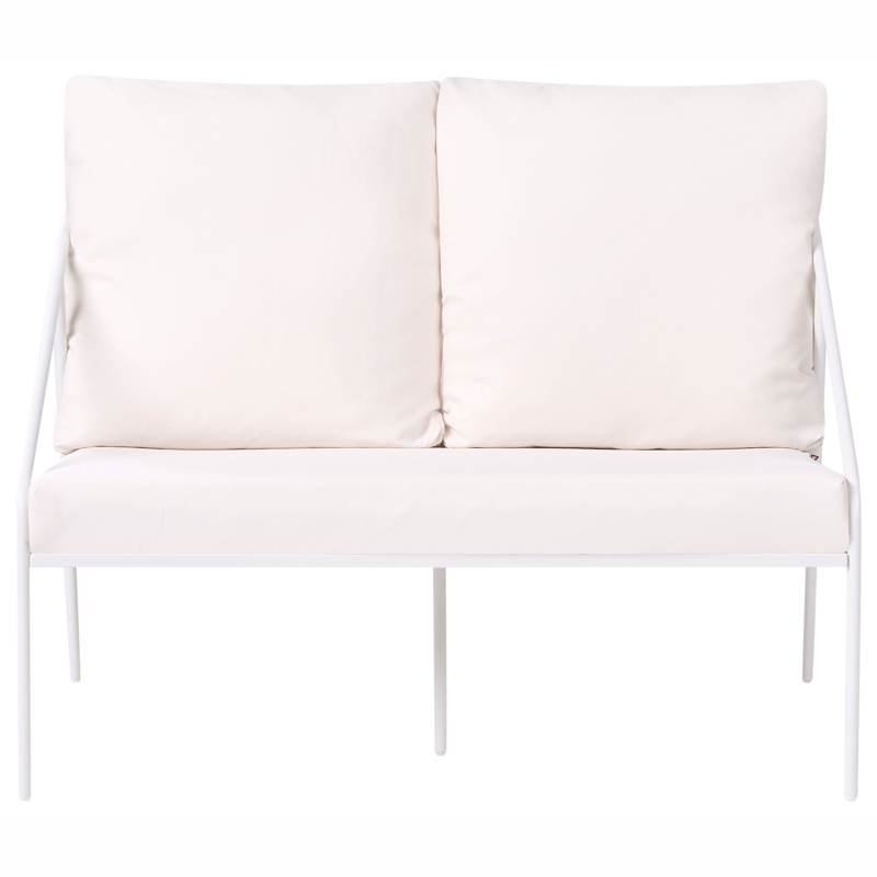 Sohvaryhmä ulos pöydällä 4-istuttava Ustica - Valkoinen/musta - Puutarhakalusteet - Terassiryhmät - Oleskeluryhmät