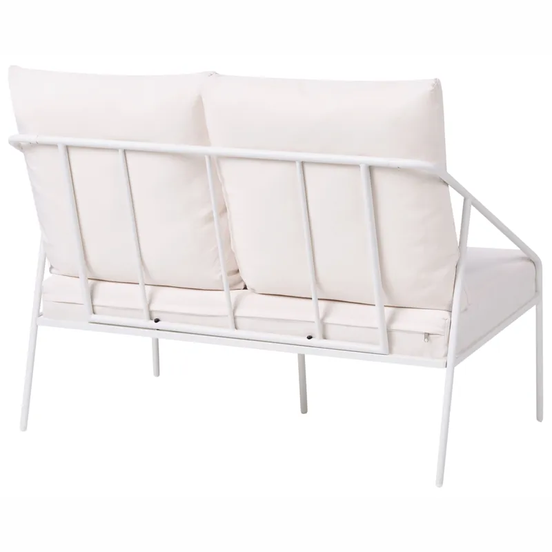 Sohvaryhmä ulos pöydällä 4-istuttava Ustica - Valkoinen/musta - Puutarhakalusteet - Terassiryhmät - Oleskeluryhmät