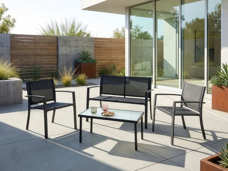 Sohvaryhmä ulos pöydällä 4-istuttava Tavoleto - Tummanharmaa - Puutarhakalusteet - Terassiryhmät - Oleskeluryhmät