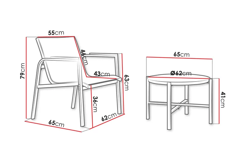 Southglen Kahvilasetti Ulkokäyttöön - Vihreä - Puutarhakalusteet - Parveke - Parvekekalusteet - Parvekesetti