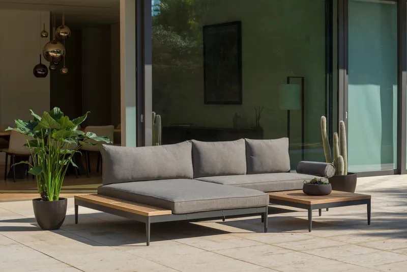 TOPAZ Ulkopäivävuode XL - Puu/Harmaa - Puutarhakalusteet - Parveke - Parvekekalusteet - Parvekesohva