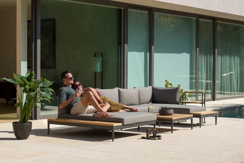 TOPAZ Ulkopäivävuode XL - Puu/Harmaa - Puutarhakalusteet - Parveke - Parvekekalusteet - Parvekesohva