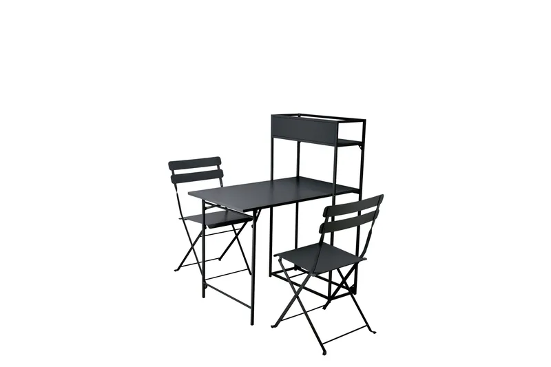 Tourra Pieni Parvekesetti ja parvekeryhmä 2-hengen – Kahvilasetti parvekkeelle terassille - Musta - Puutarhakalusteet - Parveke - Parvekekalusteet - Parvekesetti