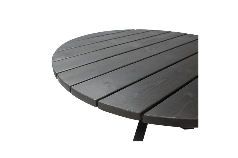 Ulkomöbeliryhmä Ø 112 cm pöytä & 4 Merida luonnonväriset tuolit Musta - Musta - Puutarhakalusteet - Ulkoryhmä - Ruokailuryhmät ulos