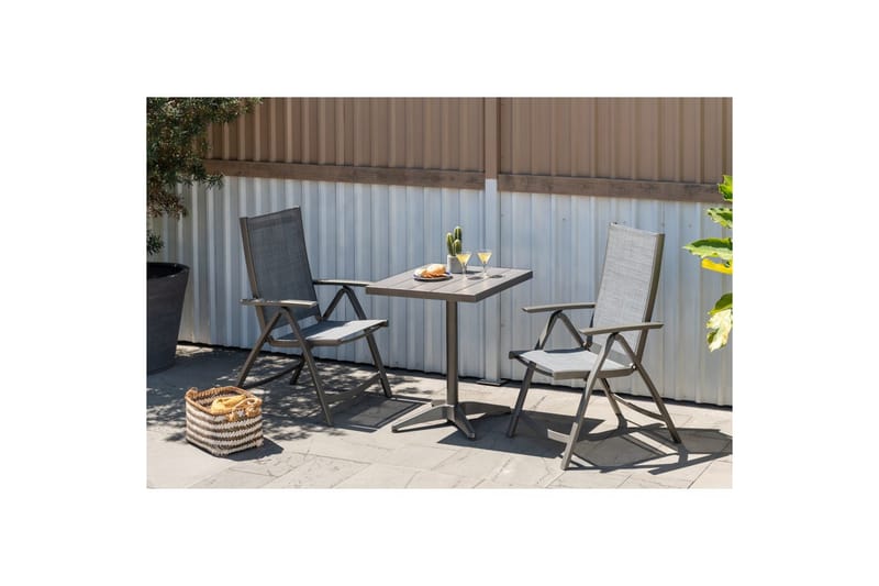 Ulkomöbeliryhmä Lifestyle Garden Solana bistro pöytä + 2 x säädettävä tuoli - Puutarhakalusteet - Parveke - Parvekekalusteet - Parvekesetti