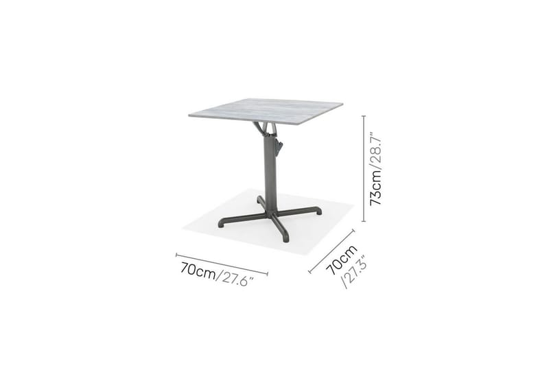 Ulkomöbeliryhmä Lifestyle Garden Solana bistro pöytä + 2 x pinottava tuoli - Puutarhakalusteet - Parveke - Parvekekalusteet - Parvekesetti