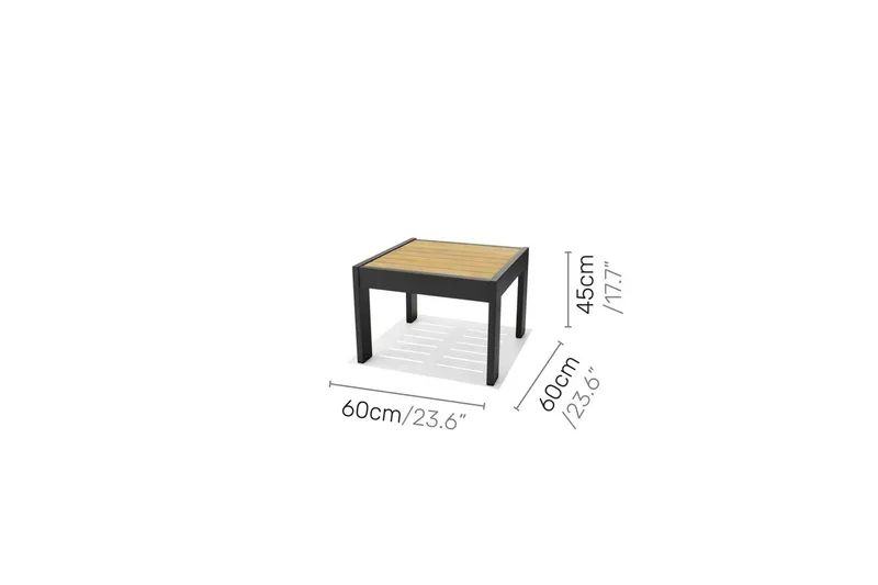 Ulkomöbeliryhmä Lifestyle Garden PALAU sivutuoli + rahi + sivupöytä 60 cm - Puutarhakalusteet - Parveke - Parvekekalusteet - Parvekesetti