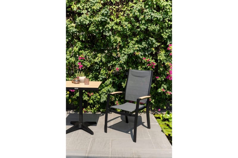 Ulkomöbeliryhmä Lifestyle Garden Panama 2x pinottava nojatuoli & bistro pöytä - Puutarhakalusteet - Parveke - Parvekekalusteet - Parvekesetti