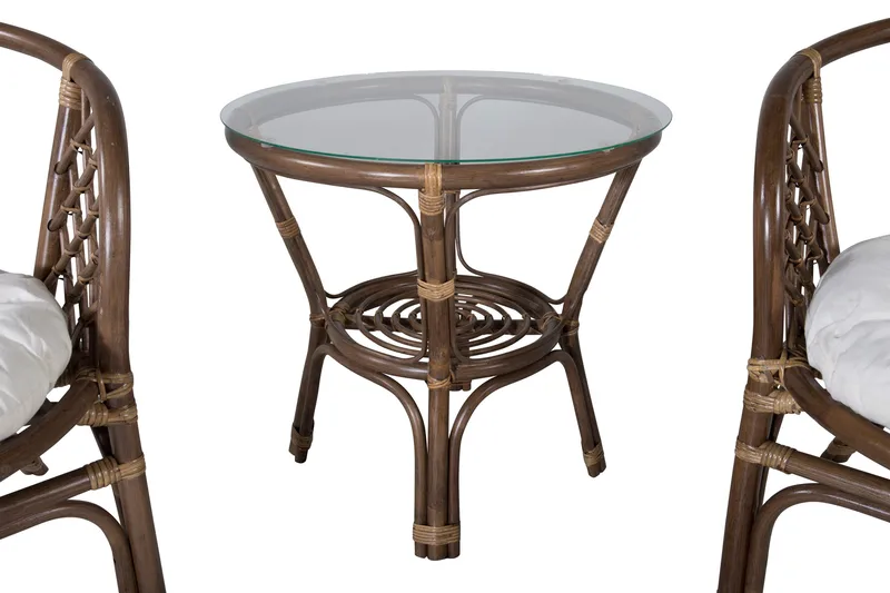 Wera Parvekesetti 2-istuttava - Ruskea/Valkoinen - Puutarhakalusteet - Parveke - Parvekekalusteet - Parvekesetti