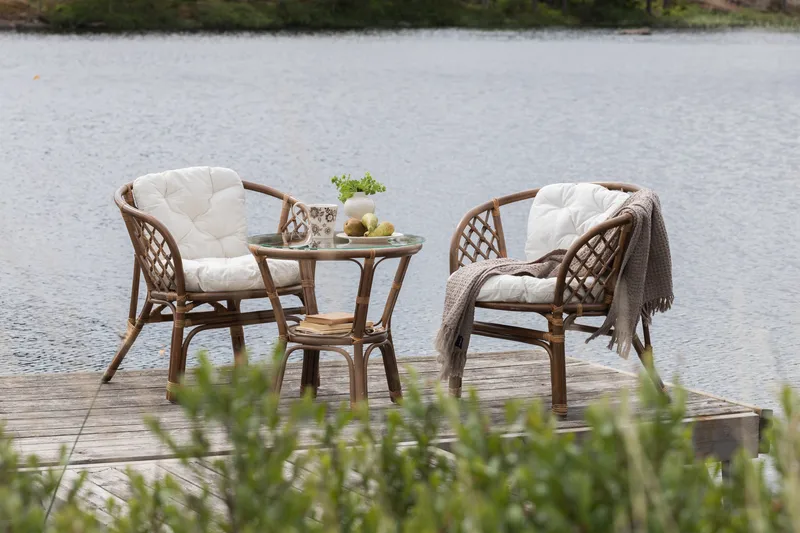 Wera Parvekesetti 2-istuttava - Ruskea/Valkoinen - Puutarhakalusteet - Parveke - Parvekekalusteet - Parvekesetti