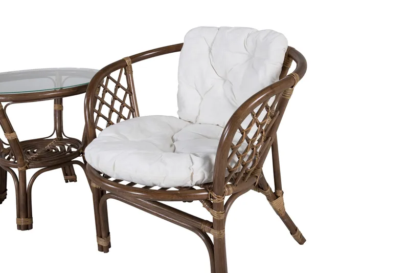 Wera Parvekesetti 2-istuttava - Ruskea/Valkoinen - Puutarhakalusteet - Parveke - Parvekekalusteet - Parvekesetti