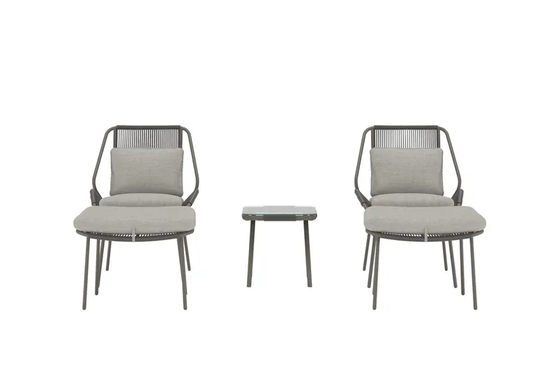 Zakynthos kahvilaryhmä ulkokäyttöön - Ruskea - Puutarhakalusteet - Parveke - Parvekekalusteet - Parvekesetti