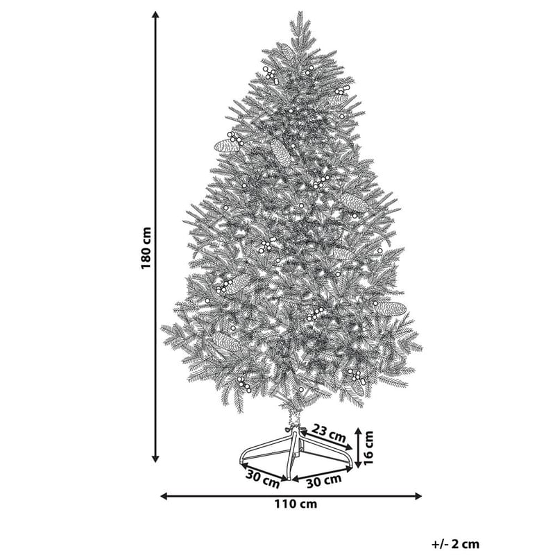 Keinotekoinen joulukuusi Palomar - 110x110x180 cm - Sisustustuotteet - Joulukoristeet & juhlakoristeet - Joulukoristeet - Tekokuusi